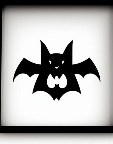 A black bat on a white background