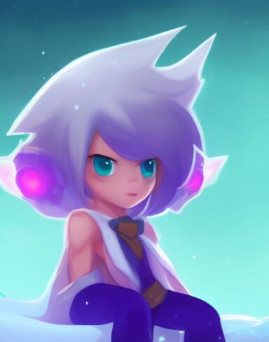 A boy that is sitting in the snow