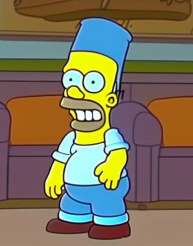 A cartoon character standing up