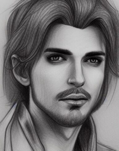 A close up of a drawing of a hot guy