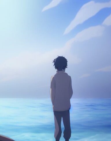 A couple of people that are standing in the sea