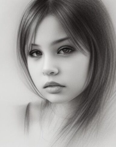 A drawing of a appealing girl