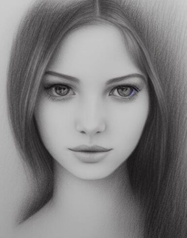 A drawing of a beautiful young lady