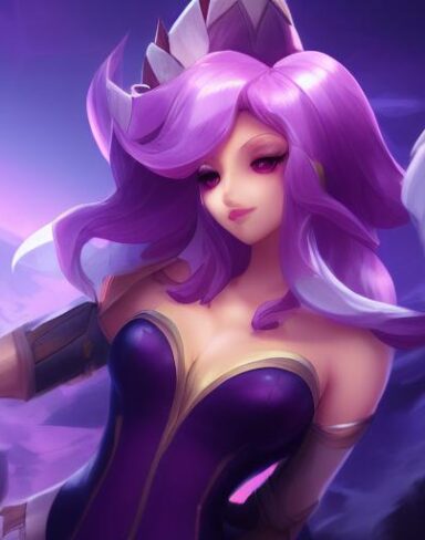 A lady with a beautiful face and a purple outfit sitting on top of a rock