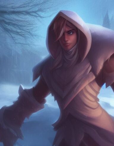 A man close up that is standing in the snow