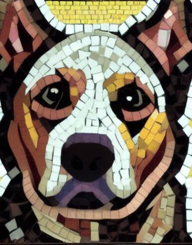 A mosaic of the dog