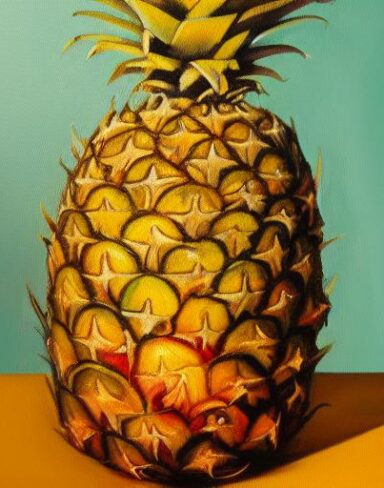 A painting of a pineapple
