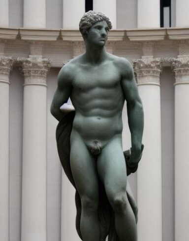 A statue of a man standing