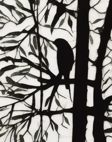 Bird and tree paper cut