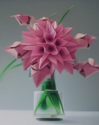 Flowers paper in the vase