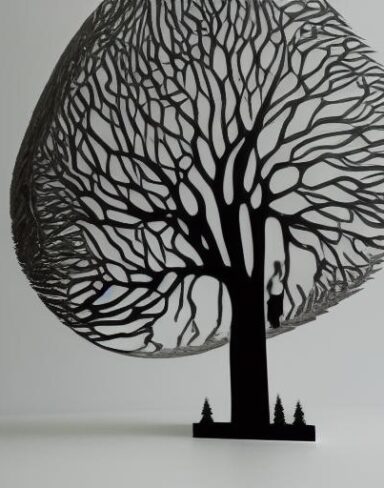 Paper cutting art of tree