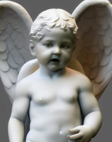 The statue of an baby angel