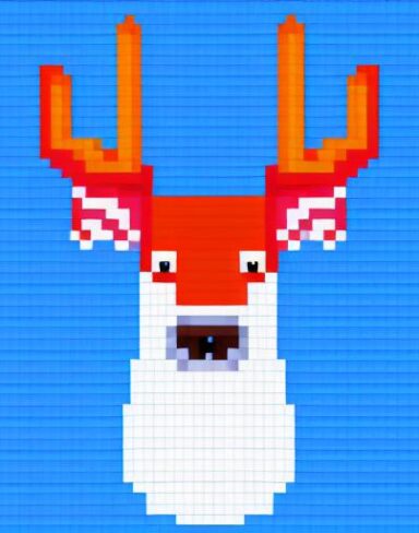 A deer with a blue background