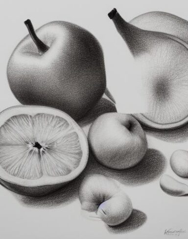 A drawing of some fruits