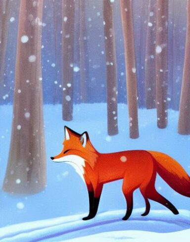 A fox that in the snow