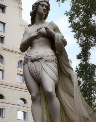 A statue of one woman