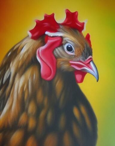 Animal painting of a hen