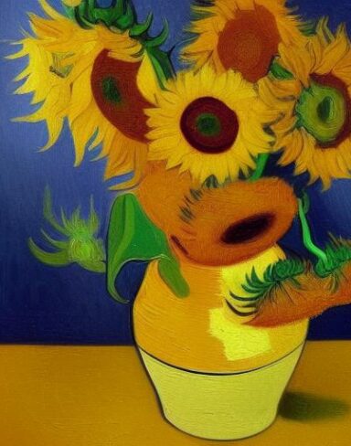 Art painting of sunflowers