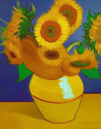 Art painting of sunflowers