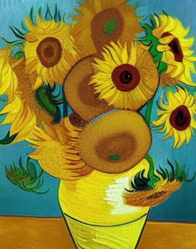 Art painting of sunflowers
