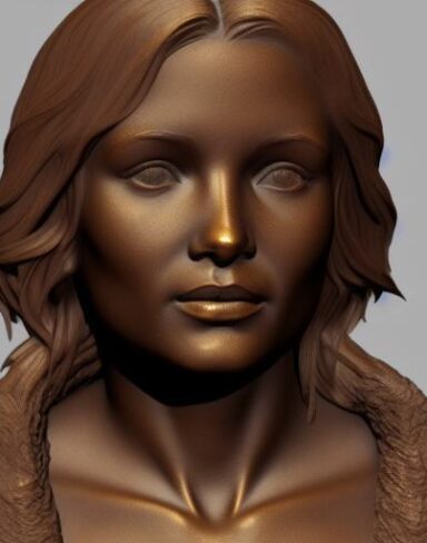 Bronze bust of a girl