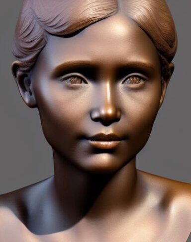 Bronze bust of the young girl