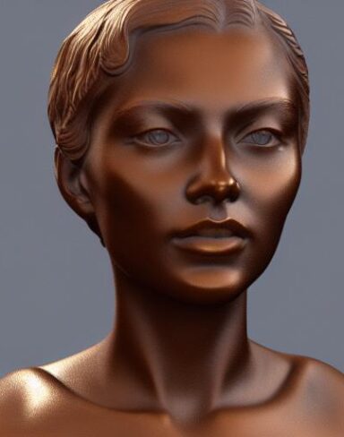 Bronze bust of young lady