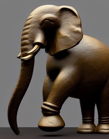 Bronze elephant statue