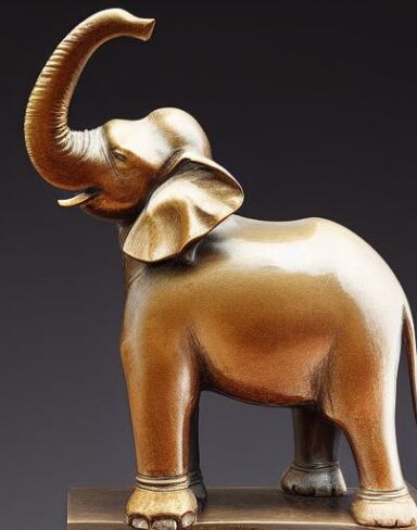 Bronze elephant statue