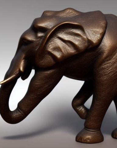 Bronze elephant statue