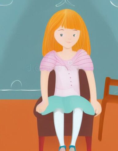 Girl sitting on a chair