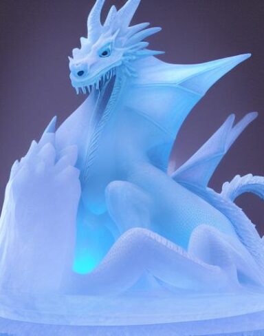 Ice sculpture of a dragon