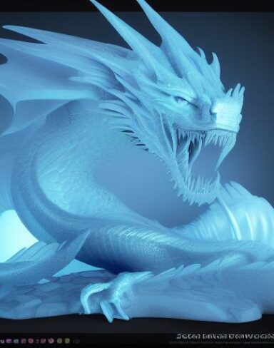 Ice sculpture of dragon