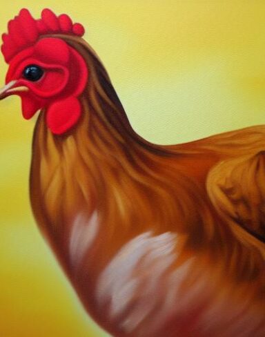 Painting of one hen
