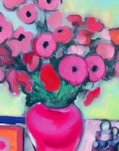 Pink flowers in a vase