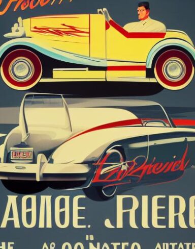 The vintage poster automobile advertisement