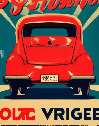 Vintage poster advertising a car