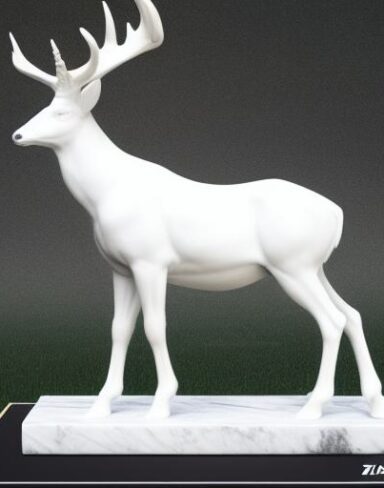 White statue of a deer