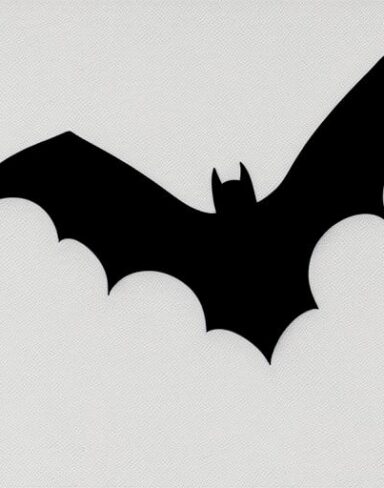 A black bat on a white background
