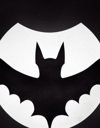 A black bat on a white background