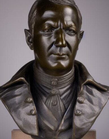 A bust of a military man