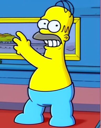 A cartoon character making a smile