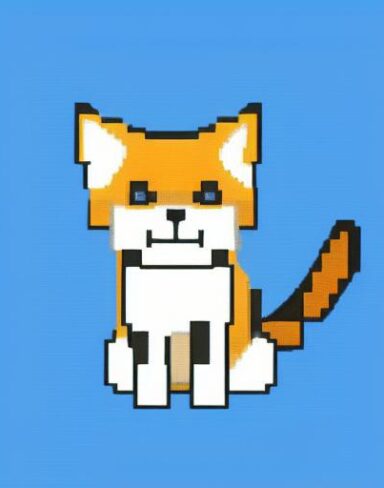 A cat sitting in front of a blue background