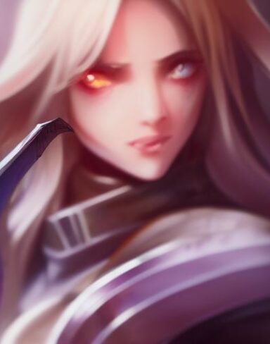 A close up of a person holding a sword