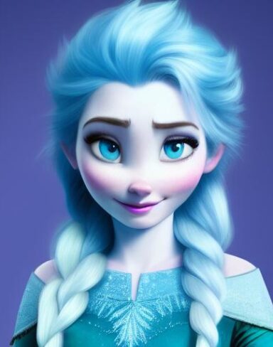 A girl with blue hair