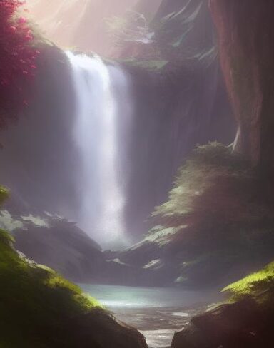 A man standing in front of a waterfall