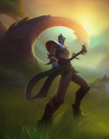 A man that is standing in the grass