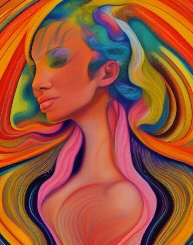 A painting of a woman