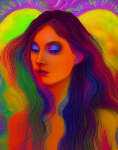 A painting of the woman