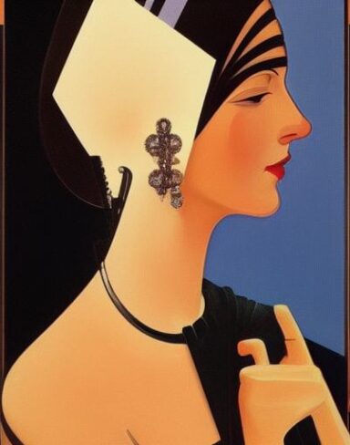 A painting of the woman with earrings